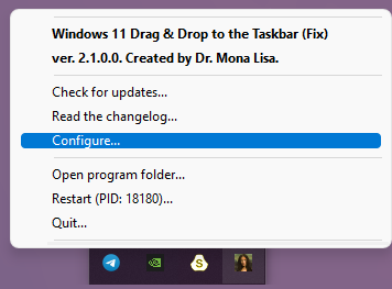 Як додати перетягування файлів до відкритих програм на таскбарі у Windows 11