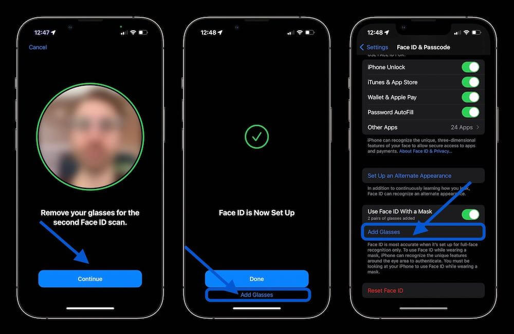 iOS 15.4 Face ID with mask