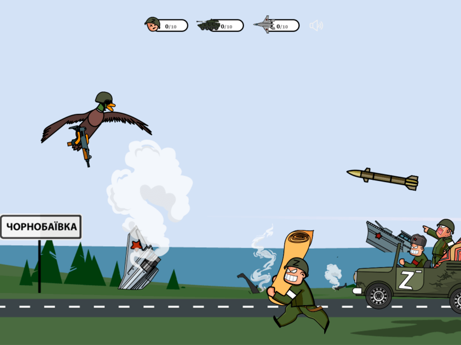 Ukrainian developers have created a game in which a combat duck destroys the occupiers