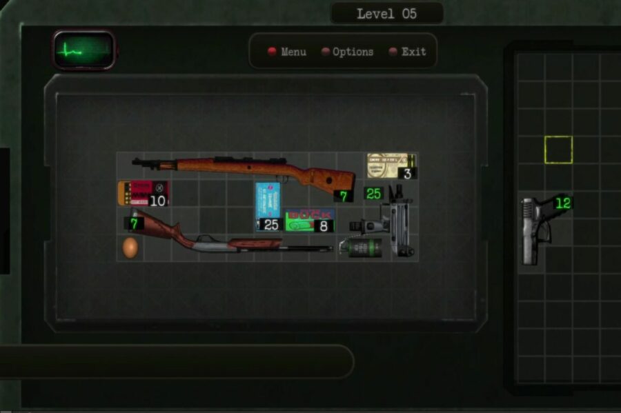 Save Room – Tetris, in which packing of stocks and weapons turned into a video game