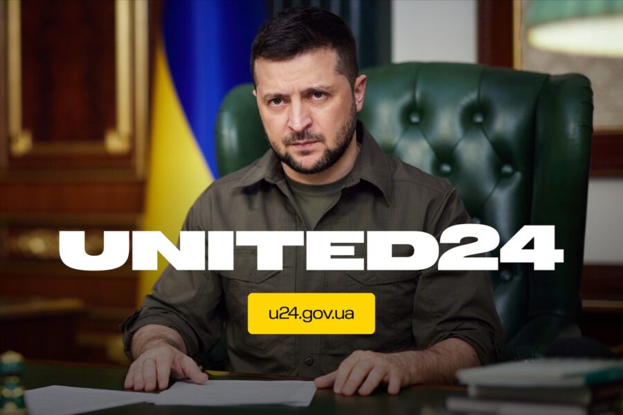 The President announced the launch of United24, a global initiative to help Ukraine