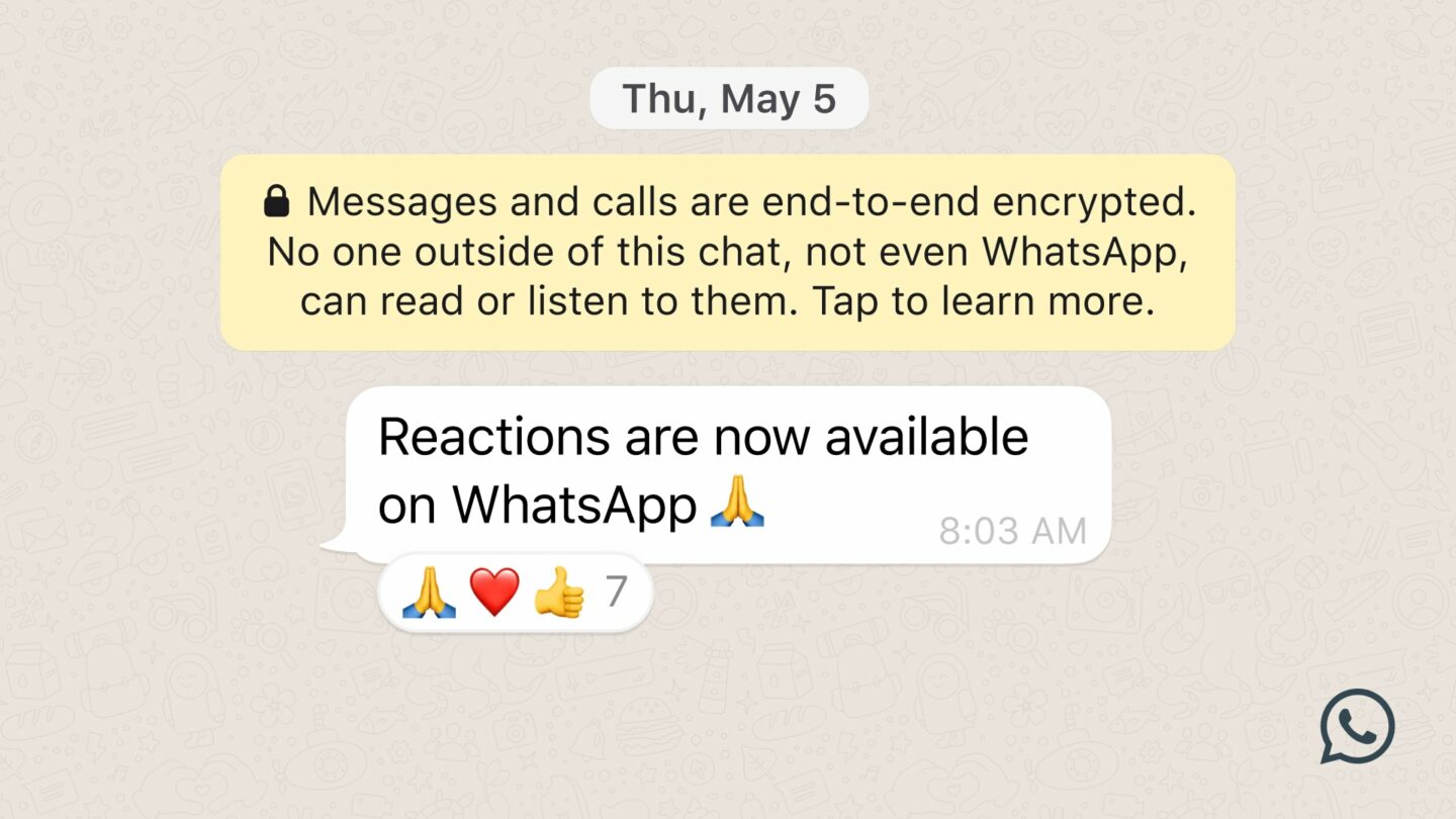 New features in Whatsapp: emoji response to messages, increasing the possible size of transferred files and expanding group chats