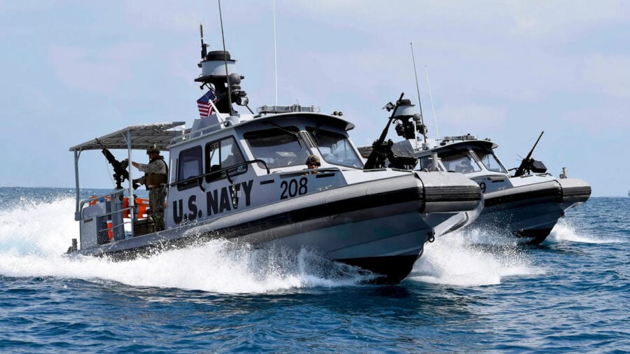 Patrol river boats provided by the United States to Ukraine