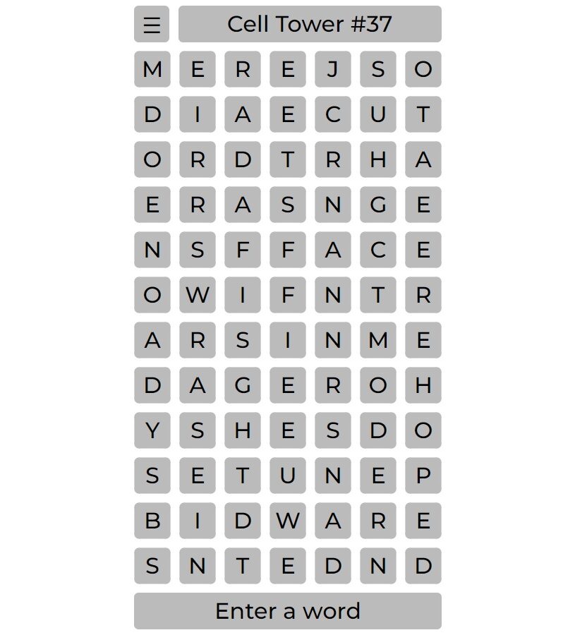 Cell Tower is a new browser word game modeled on Wordle