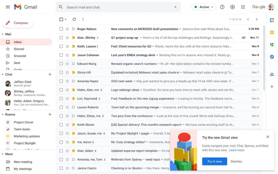 The new Gmail interface will automatically appear for more users