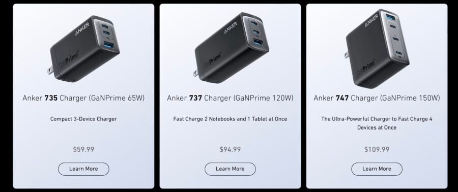 Anker has updated its line of GaN chargers - GaNPrime