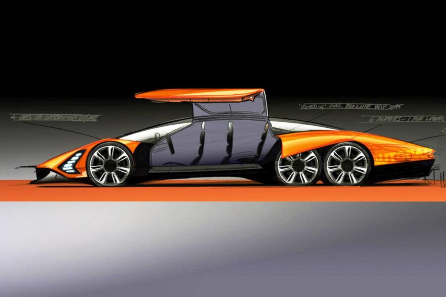 Hennessey’s future 6-wheeled electric car