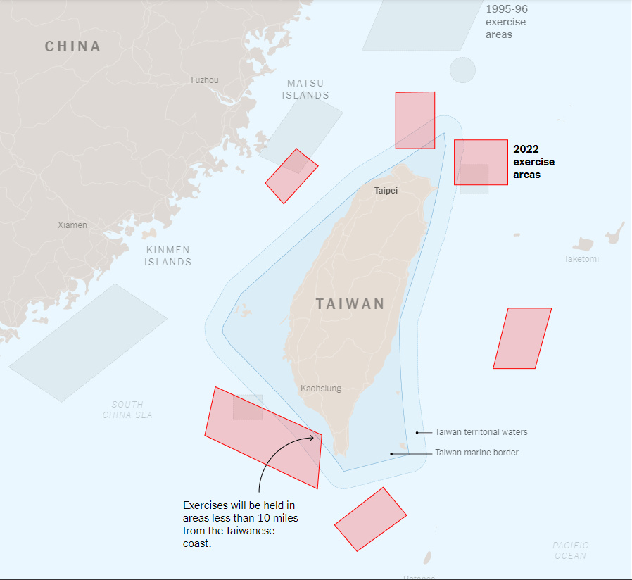 China has begun military exercises around Taiwan