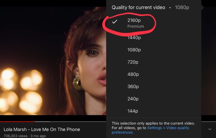4K video on YouTube may become available only to users of the Premium subscription