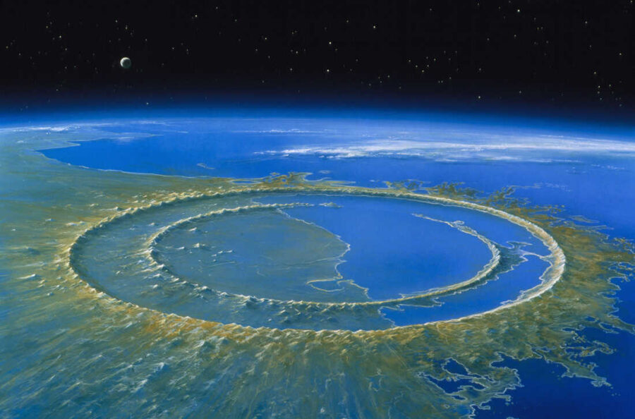 The asteroid that destroyed the dinosaurs caused a 2 km high tsunami