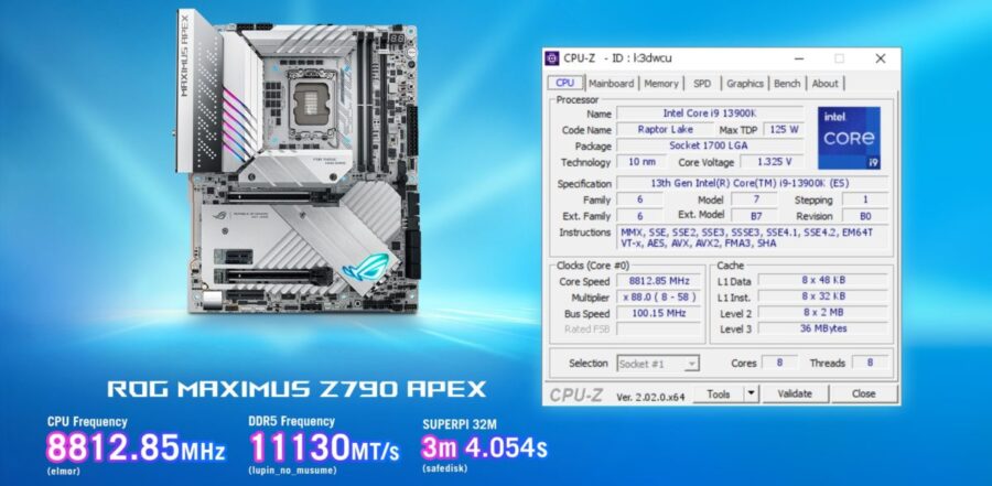 Світовий рекорд зі швидкості процесора побито за допомогою Intel Core i9-13900K
