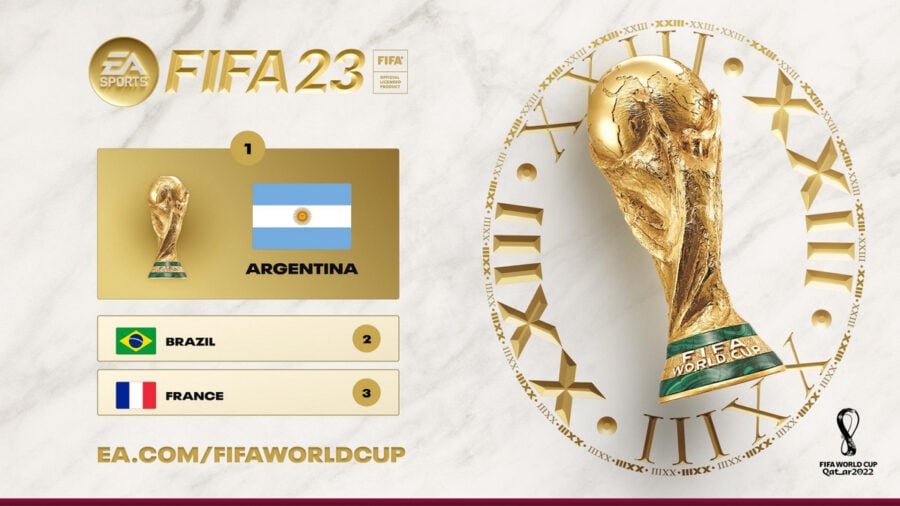 EA Sports predicts Argentina to win FIFA World Cup 2022 with FIFA 23