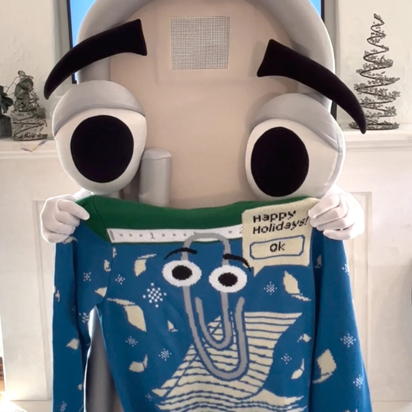 Another "ugly" Christmas sweater from Microsoft — this time based on Clippy