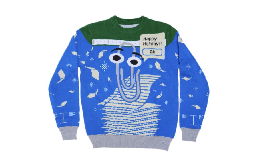 Another “ugly” Christmas sweater from Microsoft — this time based on Clippy