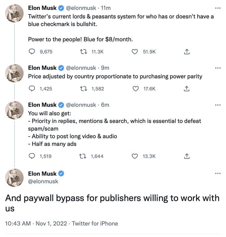 Elon Musk will allow you to pay $8 to verify your Twitter account
