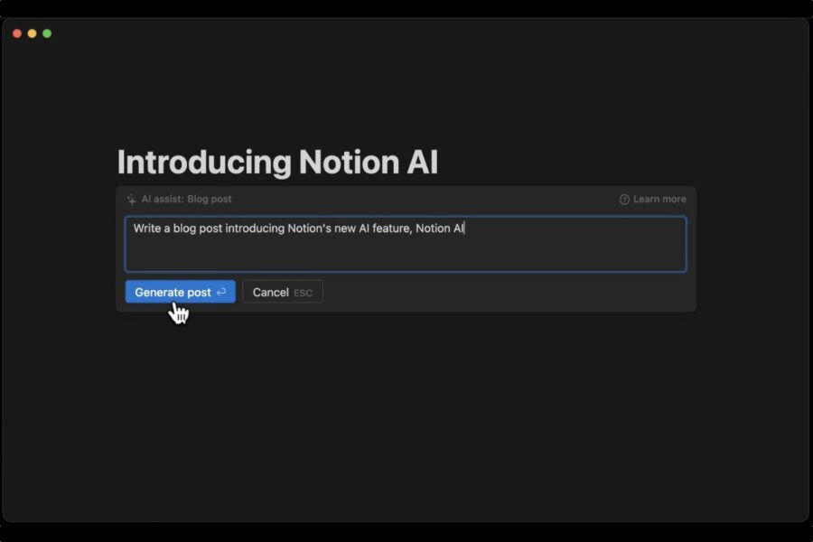 Notion will receive artificial intelligence for automatic text writing