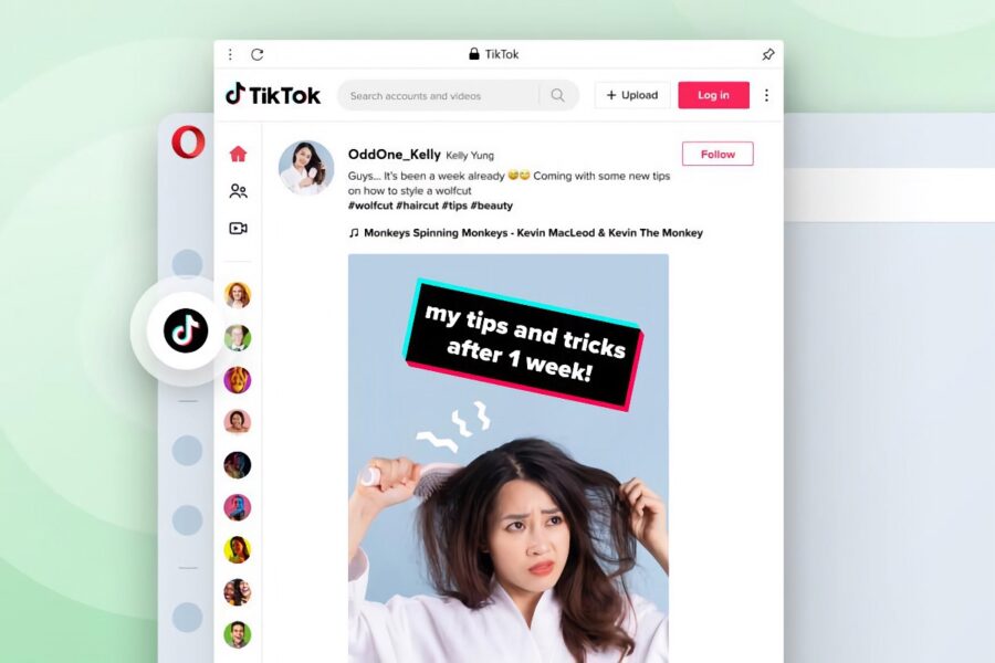 Quick access to TikTok has appeared in the Opera desktop browser