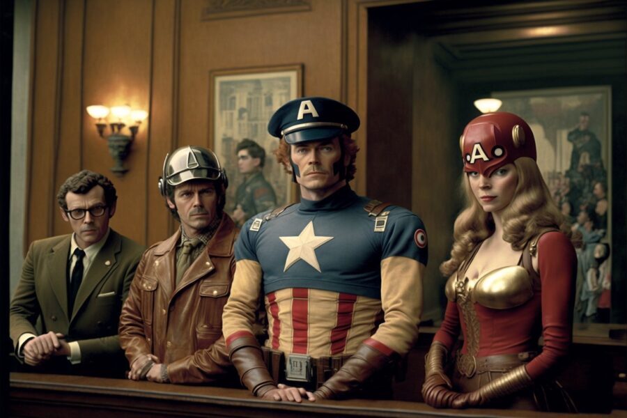 The Avengers 1980 directed by Wes Anderson – Midjourney V4 image generator version
