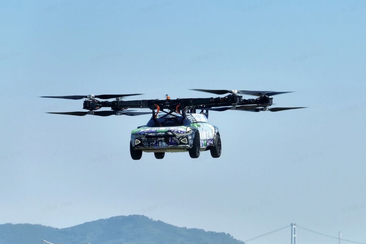 A car from a Chinese startup can fly over traffic jams