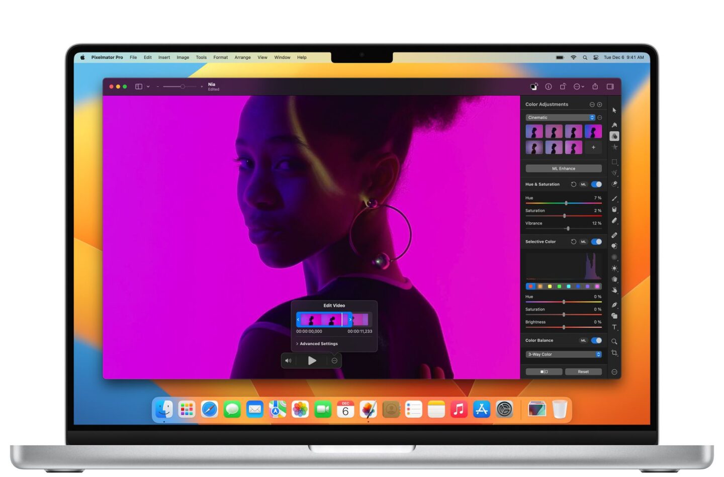 Pixelmator Pro 3.2 has received the functions of a video editor