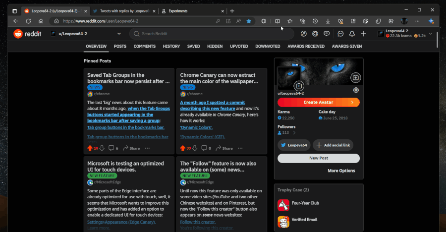 Microsoft Edge will soon be able to display two sites in one window - using the split-screen function