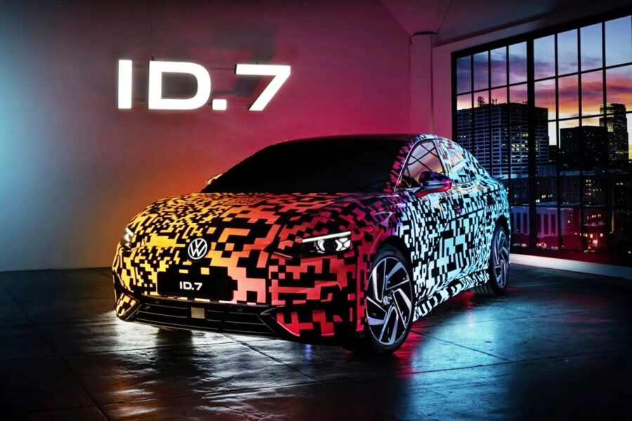 The debut of the Volkswagen ID.7 electric car: an almost ready production version