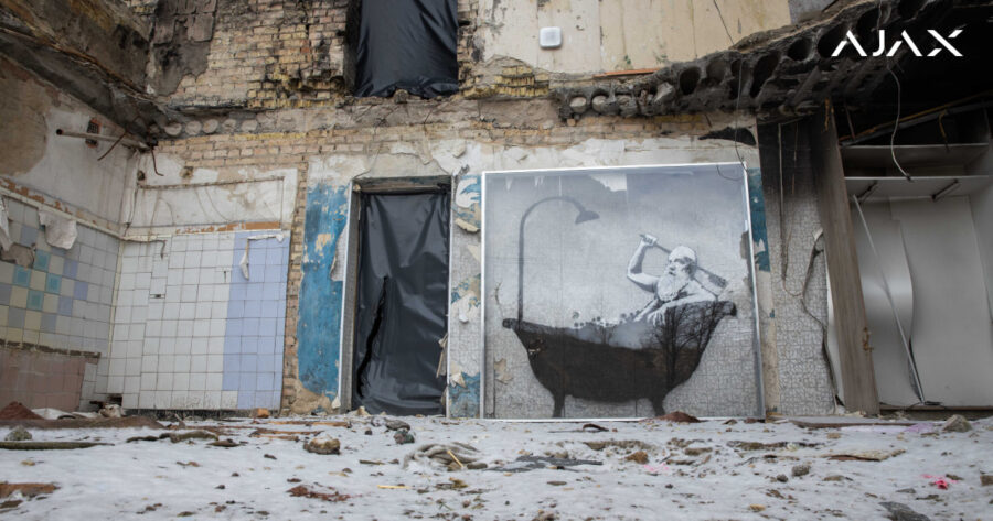 Ajax Systems figured out how to protect Banksy's works in the destroyed towns of the Kyiv region