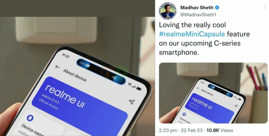 Not only the iPhone: photos of the Realme smartphone with Dynamic Island have been leaked