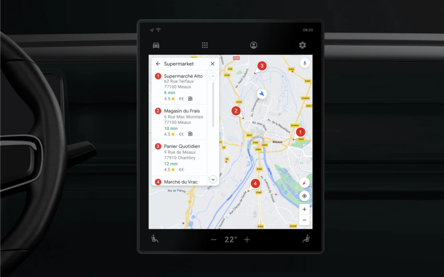 Google showed new features for electric cars with built-in Google Maps application