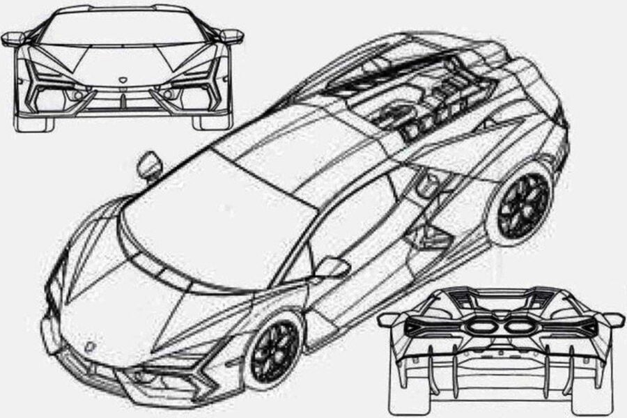 The new supercar Lamborghini LB744 will be a hybrid with four engines and 1015 hp