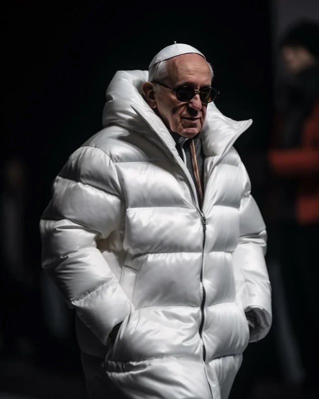 The Pope in a down jacket: an image of Francis that was actually created by the AI generator Midjourney went viral on Twitter