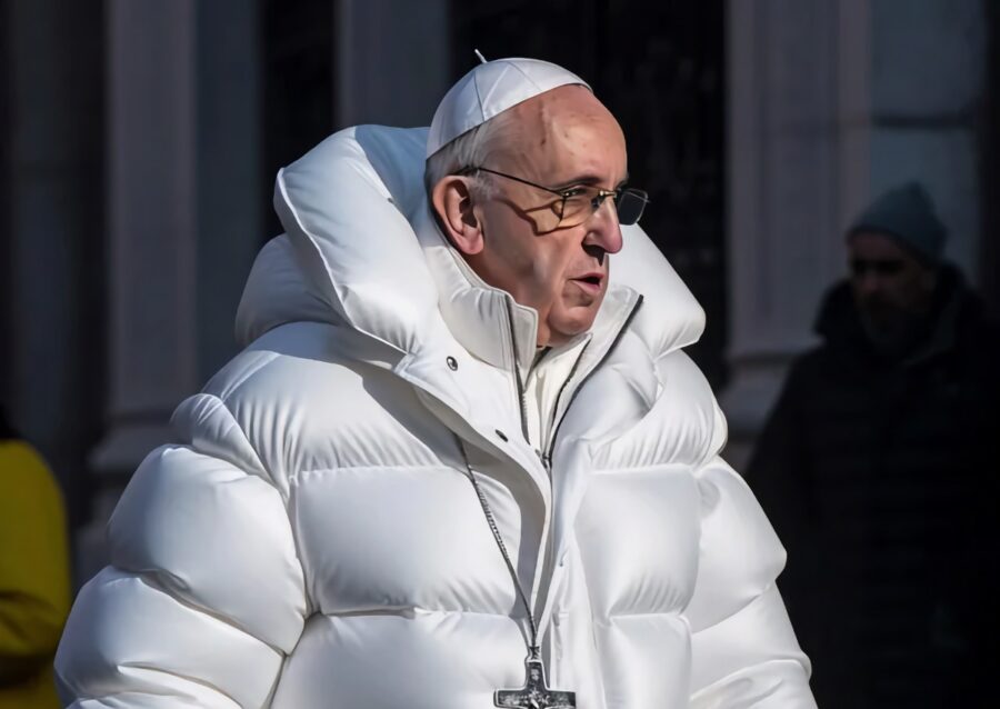 The Pope in a down jacket: an image of Francis that was actually created by the AI generator Midjourney went viral on Twitter