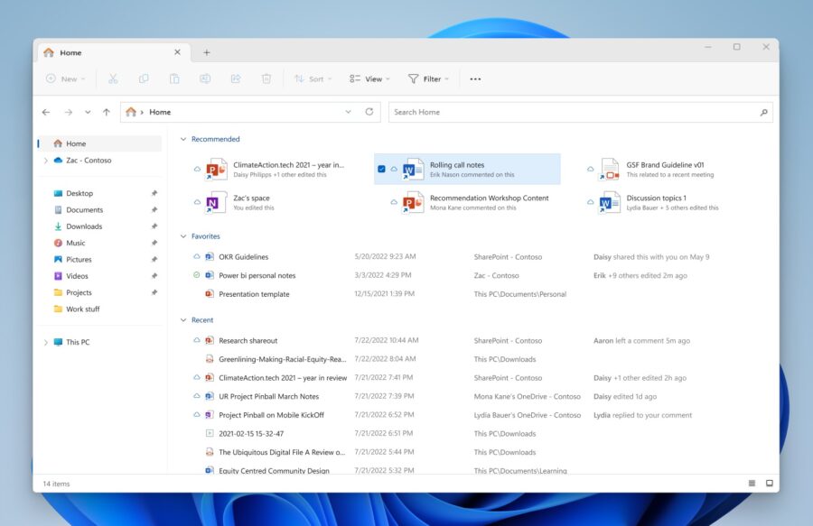 Microsoft is testing File Recommendations in Windows 11 Explorer