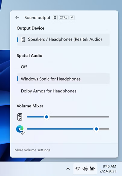 Microsoft тестує новий мікшер гучності для Windows 11