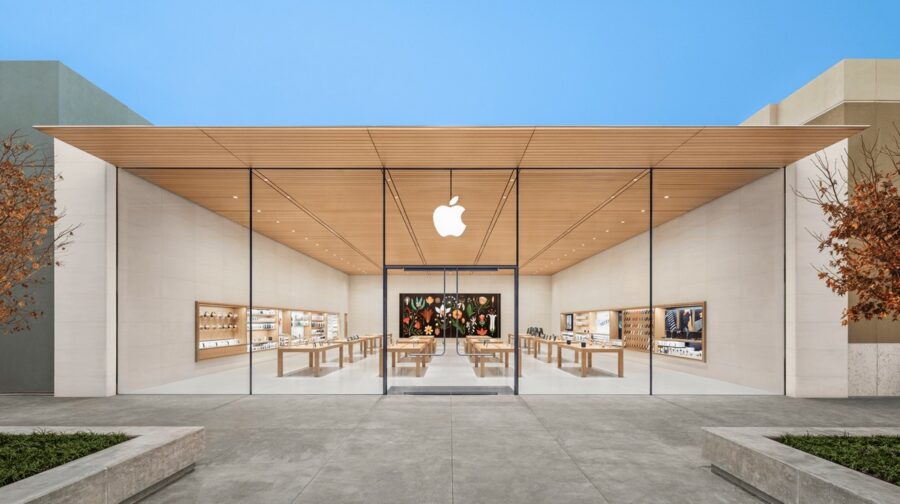 The criminals robbed the Apple Store of $500,000 by breaking through the wall in the restroom