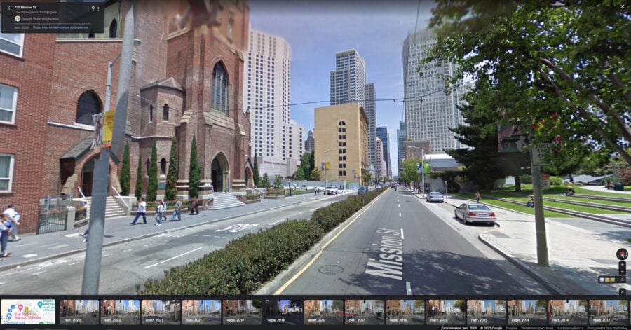 Google Street View as a time machine. A little-known function of Google Maps