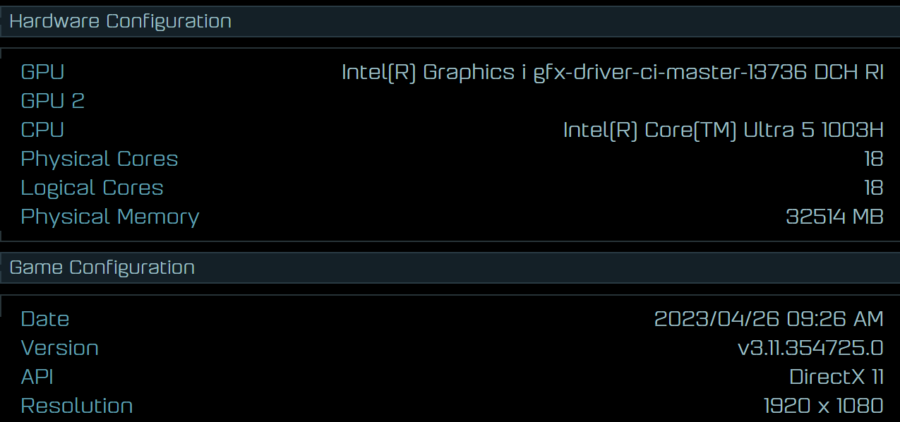 Intel Core Ultra 5 1003H benchmark