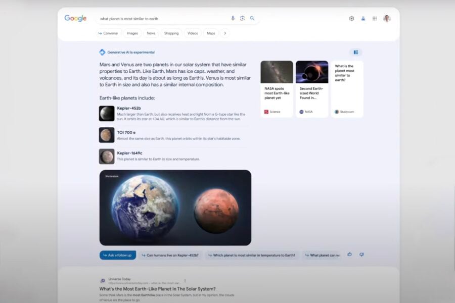 This is what Google’s new search engine with artificial intelligence will look like