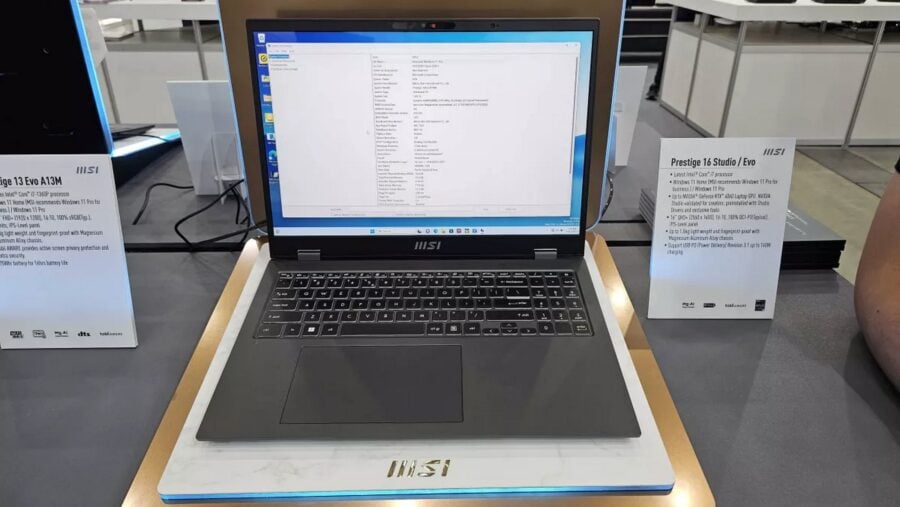 MSI показала на Computex 2023 ноутбук на процесорі Meteor Lake