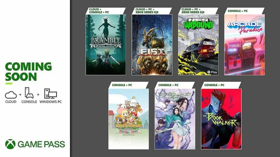 Which games will be added to the Xbox Game Pass catalog in the coming days
