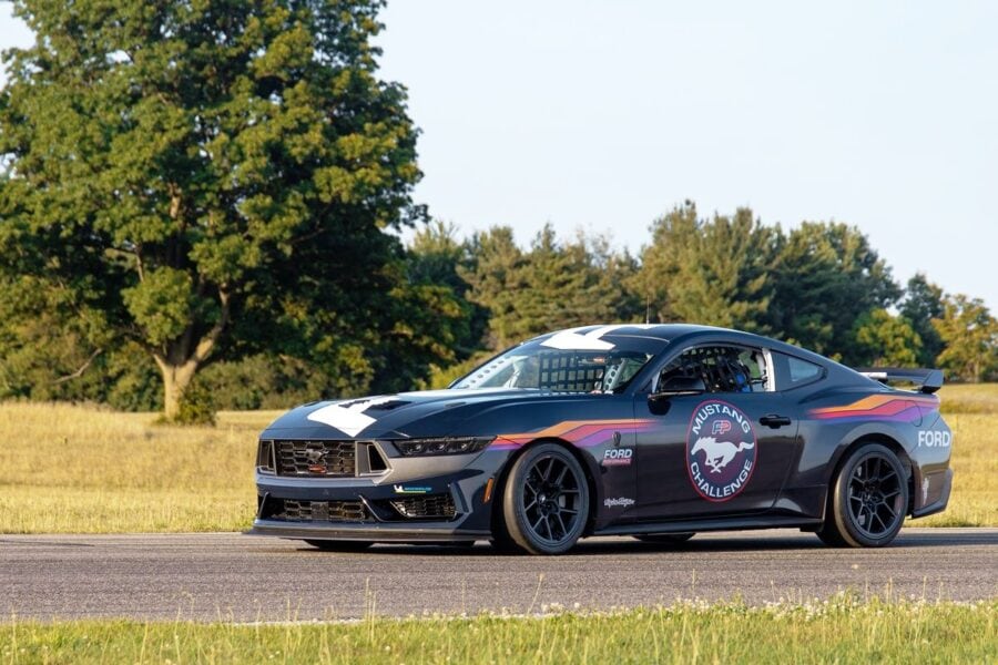 The Ford Mustang Dark Horse R racing coupe is presented