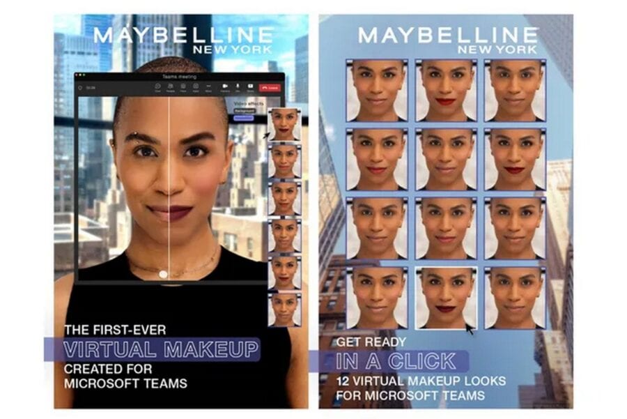 Virtual makeup by Maybelline: Microsoft introduced a new AI function to Teams users