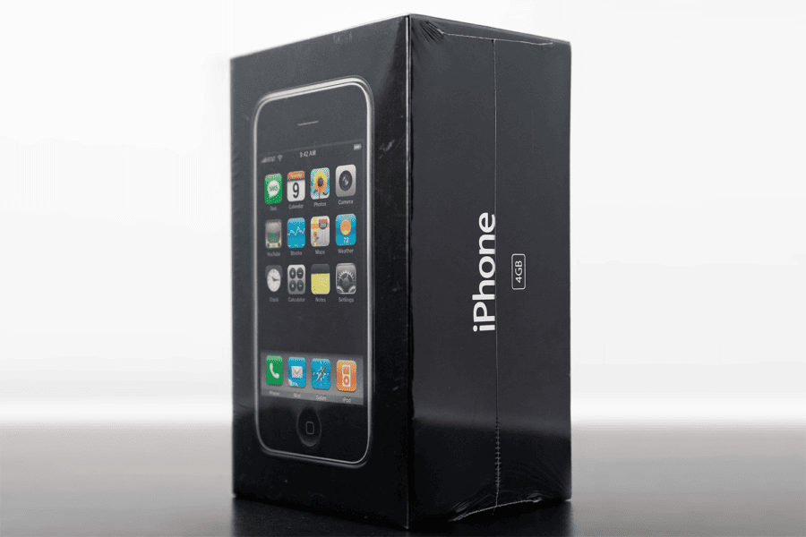 A rare original iPhone with 4 GB of memory was sold at auction for a record $190,000