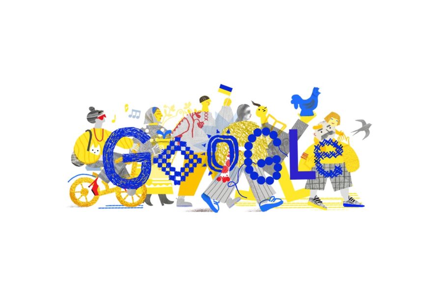 Google congratulated Ukrainians on Independence Day with a festive doodle