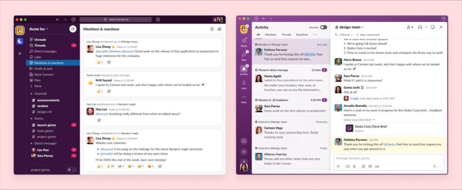 Slack has announced an interface update that should improve workflows
