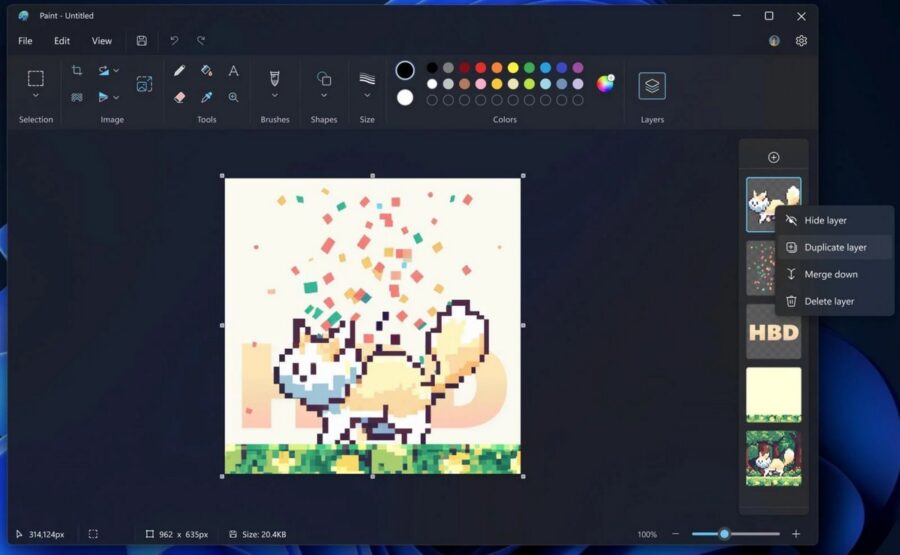 Microsoft finally adds layers and transparency to Paint
