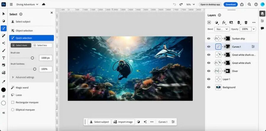 Adobe представила вебверсію Photoshop, вона отримала популярні ШІ-інструменти