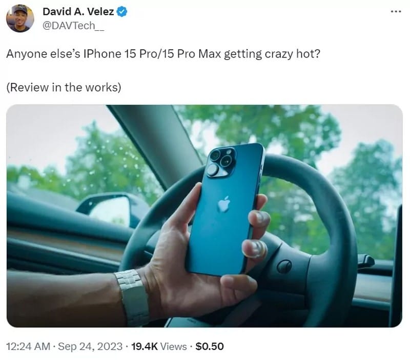 Some owners of the brand new iPhone 15 complain about excessive heat