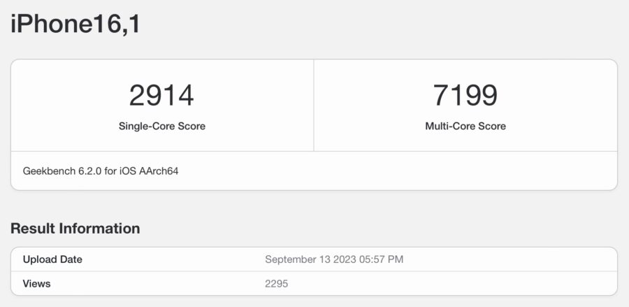 iPhone 15 Pro test results spotted in Geekbench