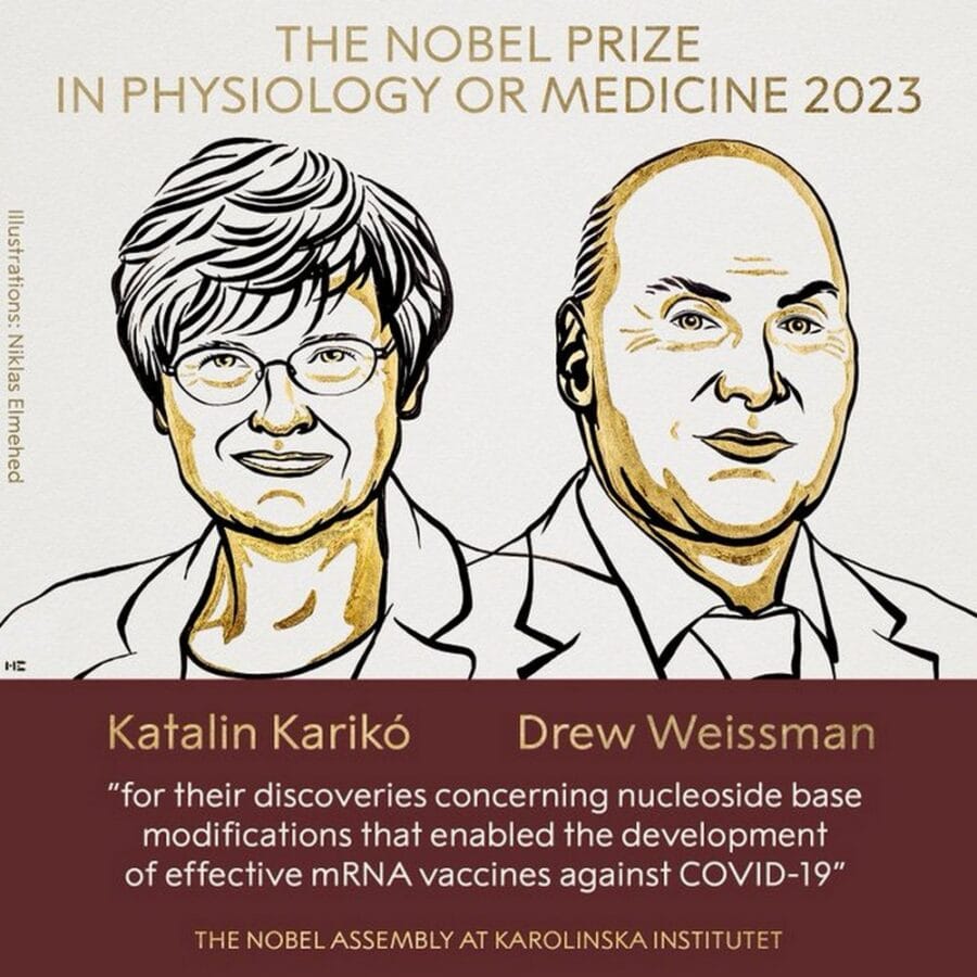 Нобелівську премію отримали вчені за внесок у розробку мРНК-вакцин проти COVID-19